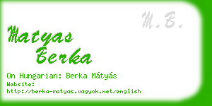 matyas berka business card