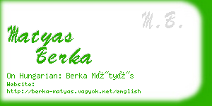 matyas berka business card